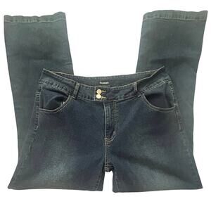 Flamingo XXL Dark Wash Stretch Bootcut Jeans Mid Rise Blue Denim